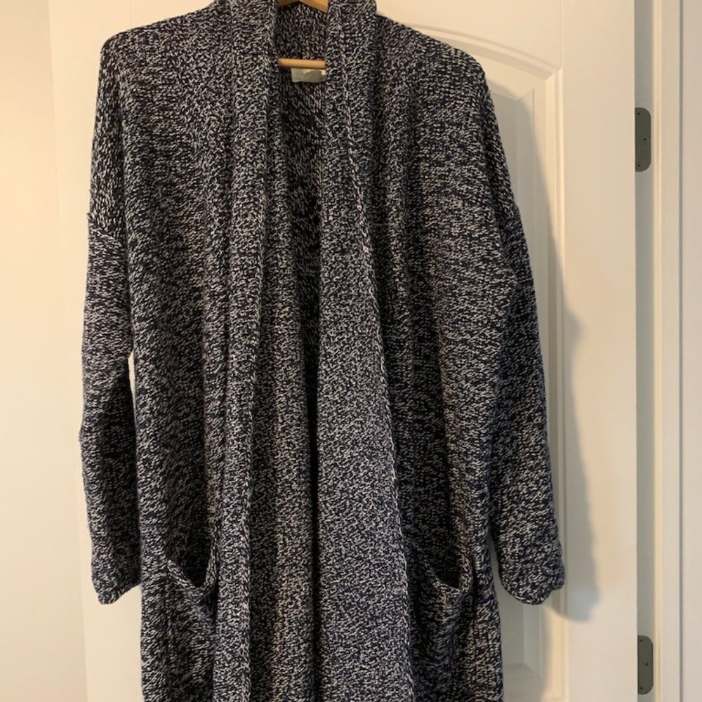 Caslon Shawl Cardigan In Navy & White